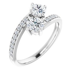 2-Stone Accented Engagement Ring